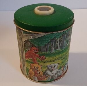 Vintage Graphic Tin The Teddy Bears Picnic Tin Canister